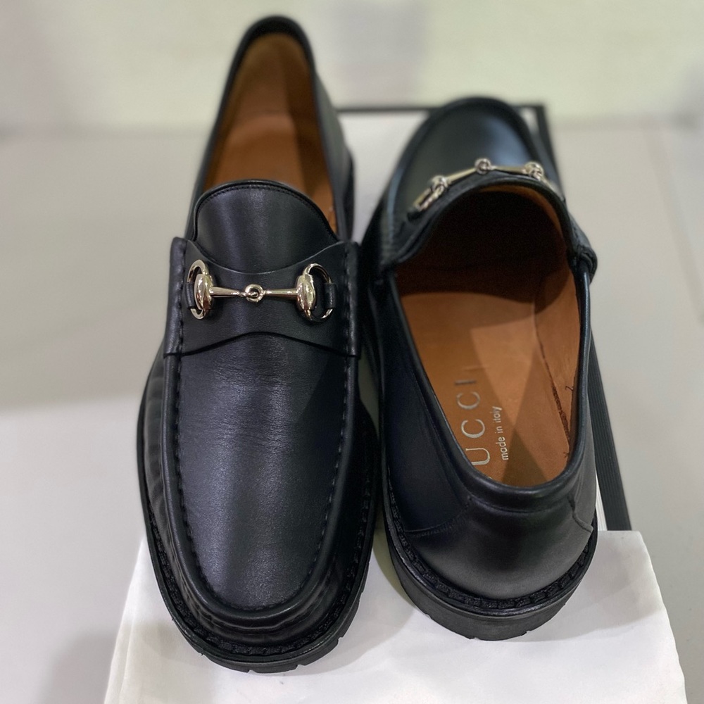 Gucci Mens Laredo Calfskin Mens Horsebit Loafers 8.5D.